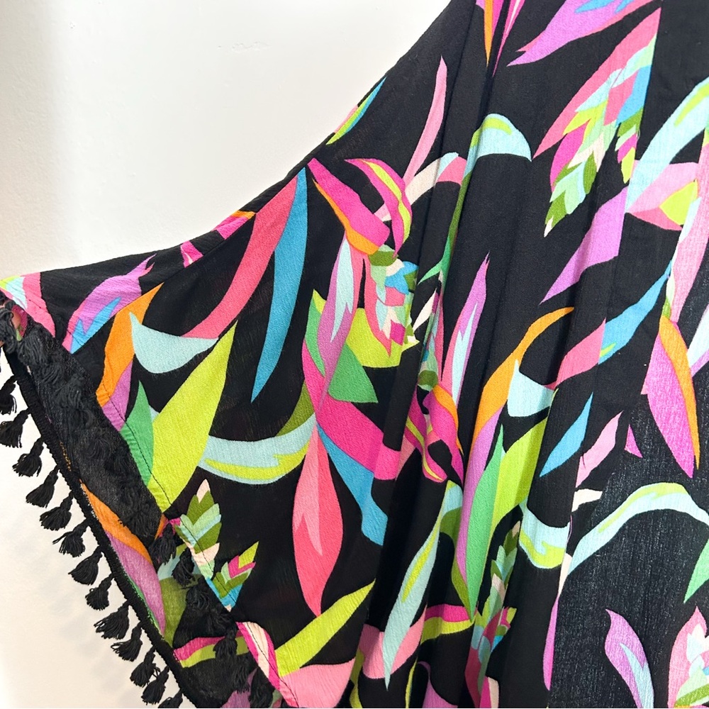 Trina Turk Bird Of Paradise Kimono Swim Cover Colorful Palm‎ Print One Size - Picture 5 of 9